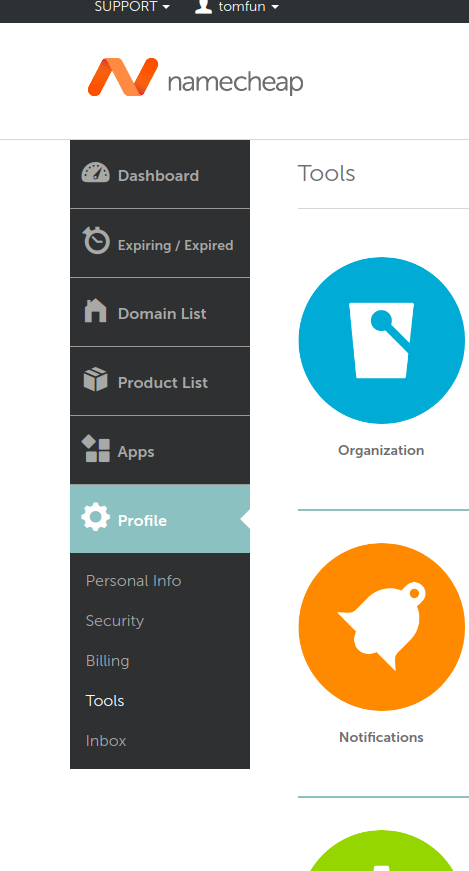 namecheap profile